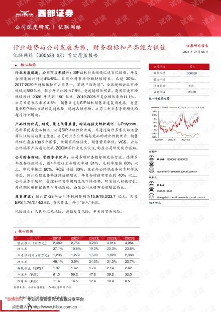 20210706 西部證券 億聯(lián)網(wǎng)絡(luò) 300628 首次覆蓋報(bào)告 行業(yè)趨勢(shì)與公司發(fā)展共振,財(cái)務(wù)指標(biāo)和產(chǎn)品能力俱佳.pdf資源 csdn文庫(kù)